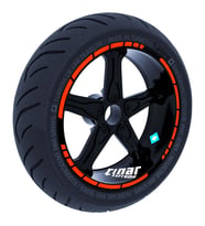 Floresan Turuncu Moto GP Stili Jant Şeridi Sticker Reflektif, Floresan, Özel Ren