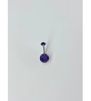 Rodyum Zirkon Taşlı Çelik Göbek - Pg0068