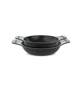 Döküm Güveç Sahan Seti, Kendinden Saplı, 2 Parça, Gri, 20-22cm