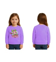 Unisex Labubu Baskılı Çocuk Swaetshirt 3 İplik Şardonlu (Lila)
