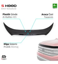 S-Dizayn Hyundai Uyumlu İx35 ABS Plastik Kaput Rüzgarlığı 2011 Üzeri A+Kalite Parça