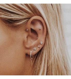 Cerrahi Çelik Top Piercing Tragus Helix Lob Conch Kııkırdak 6 mm Gold Renk (Çok Renkli)