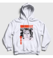 Presmono Unisex Beyaz War U2 Kapüşonlu Sweatshirt 121620tt