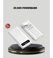 20.000 mAh 4 Çıkışlı LED Göstergeli Hızlı Şarj Powerbank