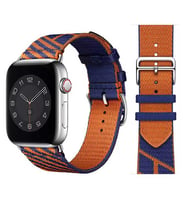 Apple Watch 40mm Uyumlu Kordon Kumaş Renkli Metal Klipsli KRD-51 Hasır Kayış