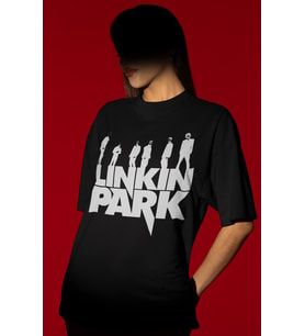 Tasarım Linkin Park Rock Metal Müzik Grubu Baskılı Unisex Oversize Tişört