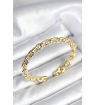 Zincir Model Gold Renk Pirinç Kadın Bileklik TJ-BB8016