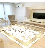 Rovigo Home Dijital Baskı Yıkanabilir Kaymaz Taban Salon Halısı Ve Yolluk RVG0840-FNL50 (Sarı)
