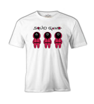 Squid Game - Maske Beyaz Erkek Tshirt