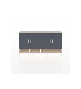 Arges Konsol 6 Raflı 4 Kapaklı 176x30x99 Aytaşı-Antrasit/Çam