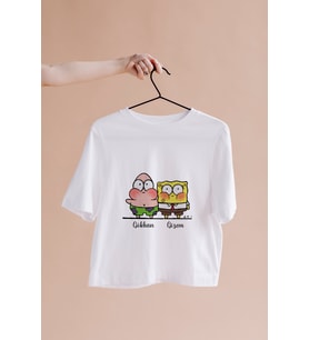 Sünger Bob & Petrick Tasarımlı Tişört Kişiye Özel ( Unisex - Büyük - Çocuk )