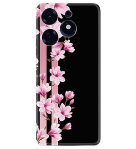 Tecno Spark 10 Pro Kılıf Resimli Desenli Baskılı Silikon Pink Flowers 3 1393