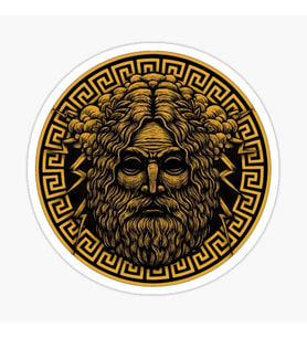 Zeus Gold Sticker Yapıştırma Etiket 19CM