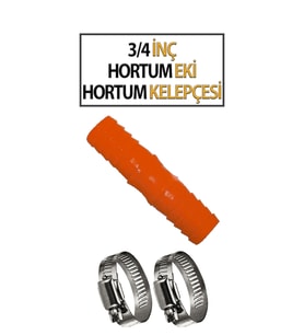 3/4'İnç Hortum Eki ve 2 Adet Kelepçe