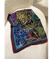 09 Ed Scarf Çiçek Dalgası Desenli Şal