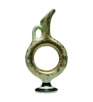 e38 EL İŞÇİLİĞİ HALKALI ÇİNİ VAZO 30*15 cm - 6422 (Beyaz)