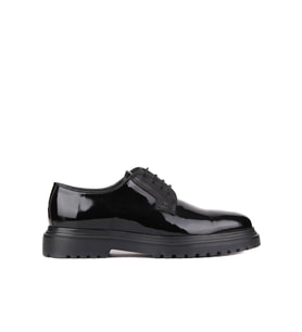 Shoetyle - Siyah Rugan Deri Bağcıklı Erkek Klasik Ayakkabı 250-2013