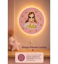 Ahşap Prenses Lamba İsme Özel Pilli Ledli Gece Lambası Bebek Çocuk Odası