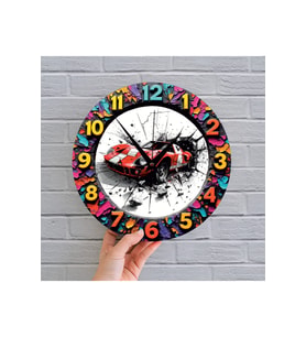 bilge Tasarım 2D GÖRÜNÜMLÜ BASKILI ÇOCUK ODASI Duvar Saati 30 x 30CM (Çok Renkli)
