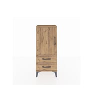 Arges Komodin 2 Raflı 2 Çekmeceli Tek Kapaklı 44x30x106 Çam-Çam