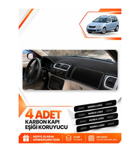SKODA ROOMSTAR (2006-2015) Uyumlu Ön Torpido Koruma Kılıfı Halısı - Siyah