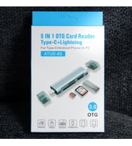 CR61 5in1 Çift Girişli OTG Kart Okuyucu Hub – Type-C & iPhone ile Uyumlu SD, Micro SD USB 3.0 Adaptör