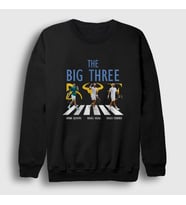 Presmono Unisex Siyah Big Three Novak Rafael Roger Tenis Sweatshirt 451978tt
