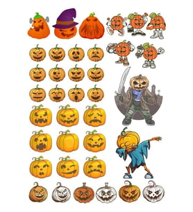 happy halloween Sticker Set-3 20 Parça Telefon, Tablet, Defter, Laptop Sticker