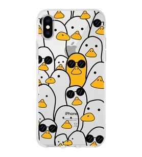 Apple iPhone X Uyumlu Kapak Duck Tasarımlı Şeffaf Silikon Kılıf