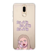 Huawei Mate 10 Lite Uyumlu Blah Blah Blah Mean Girls Desenli Şeffaf Telefon Kılıfı