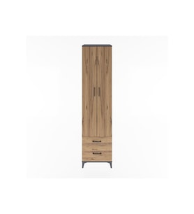 Hyperion Dolap 5 Raflı 2 Çekmeceli 2 Kapaklı 60x44x243 Antrasit-Çam