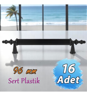 16 Adet Sert Plastik Polavit Siyah 96 Mm  Mobilya Mutfak Çekmece Dolap Dolabı Kulpu Kulbu Kulpları