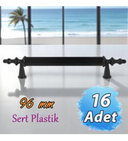 16 Adet Sert Plastik Polavit Siyah 96 Mm  Mobilya Mutfak Çekmece Dolap Dolabı Kulpu Kulbu Kulpları
