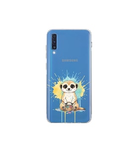 Samsung Galaxy A70 ile Uyumlu Splash Mirket Tasarımlı Şeffaf Silikon Kılıf