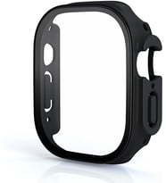 Apple Watch Ultra ile Uyumlu 49mm ile uyumlu PC Çerçeve Tam Koruyucu Kılıf, Apple Watch Ultra için 49mm Köşeleri Kapatan Koruyucu Siyah (Önü Kapalı)