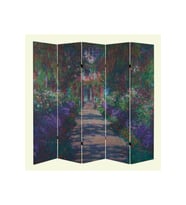 Claude Monet 5 Kanatlı Oda Bölücü Çift Taraflı Kanvas Paravan