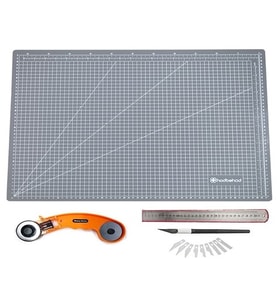 Hodbehod A2 Gri Renk 60X45CM Çift Taraflı Kesim Altlığı Hobi Cutting Mat Set