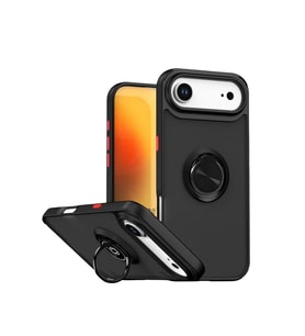 iPhone 17 Air Montreal Yüzüklü Silikon Kapak - Siyah