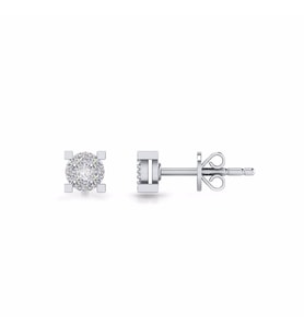 0,26 Karat Pırlantalı Küpe (Altın-Beyaz)