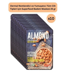 Dermal Nemlendici ve Yumuşatıcı Badem Maskesi 25 gr 10 Adet