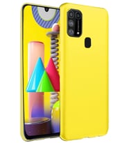 Newface Samsung Galaxy M31 Kılıf Nano içi Kadife Silikon - Sarı