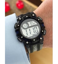 Erkek Kol Saati Dijital Su Geçirmez Genç Kol Saati SPEC000619 - Alarm, Kronometre, LED (Siyah-Lacivert)