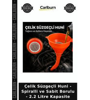 Özel Üretim Otomotiv Atölye Çelik Süzgeçli Huni - Spiralli ve Sabit Borulu - 2.2 Litre Kapasite