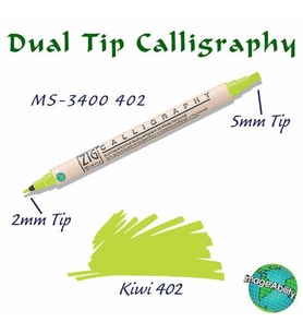 Zig Calligraphy Çift Uçlu Kaligrafi Kalemi 2 mm + 5 mm 402 Kiwi 