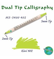 Zig Calligraphy Çift Uçlu Kaligrafi Kalemi 2 mm + 5 mm 402 Kiwi 