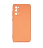 Samsung Galaxy S20 FE Kılıf Orj Lansman Serisi Pürüzsüz Esnek Kadife İç Kısım (Turuncu)