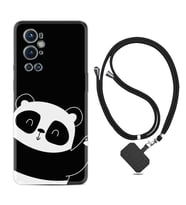 Tecno Spark 9 Pro Kılıf Silikon Boyun Askılı İpli Desenli Silikon Bay Bay Panda 1784