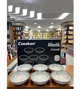 Cooker Porselen 12.5cm Atlantik Çerezlik Kase 6'lı