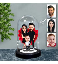 KİŞİYE ÖZEL AİLE TASARIMLI IŞIKLI KARİKATÜR FANUS BİBLO FN71