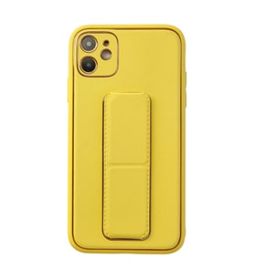 Apple İphone 12 Kılıf Coco Deri Standlı Kapak - Sarı